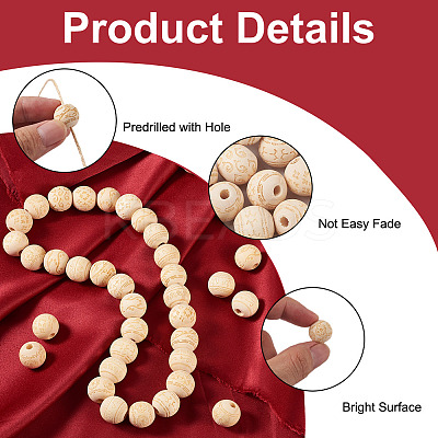 100Pcs 10 Style Unfinished Natural Wood European Beads WOOD-CW0001-03-1