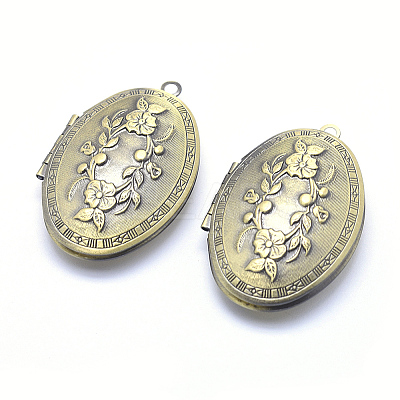 Brass Locket Pendants X-KK-F717-16AB-NR-1