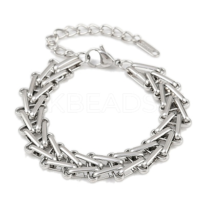 304 Stainless Steel Link Chain Bracelets for Women LS-BJEW-C113-01P-1