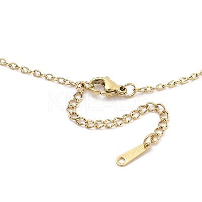 304 Stainless Steel Star Outline Pendant Cable Chain Necklaces NJEW-H044-01G-1