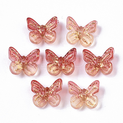 Two Tone Transparent Spray Painted Glass Charms GLAA-N035-08A-G02-1