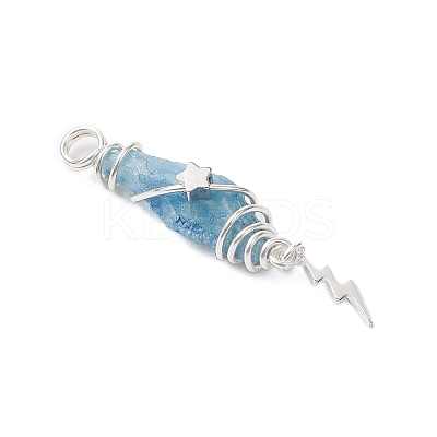 3Pcs 3 Styles Electroplated Natural Quartz Crystal Nuggets Copper Wire Wrapped Pendants PALLOY-JF03128-03-1