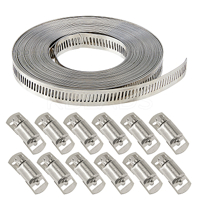 304 Stainless Steel Adjustable Worm Gear Hose Clamps DIY-WH0656-09-1