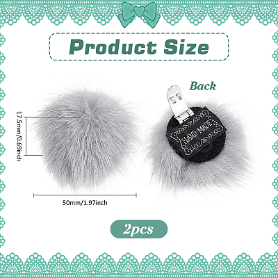 Faux Mink Fur Shoes Buckle Clip AJEW-WH0248-670B-1