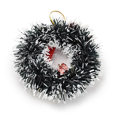 Christmas Wreath PVC Pendant Decorations HJEW-R100-01A-1