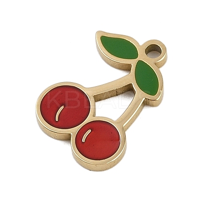 304 Stainless Steel Enamel Charms STAS-I338-01G-09-1