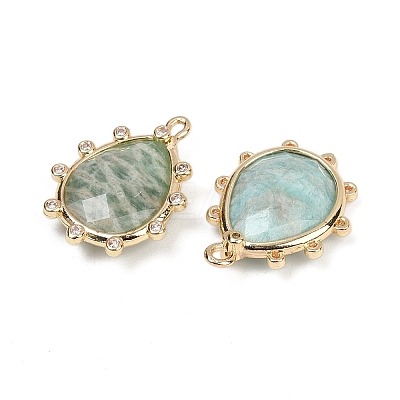 Natural Amazonite Faceted Pendants G-K347-06G-06-1
