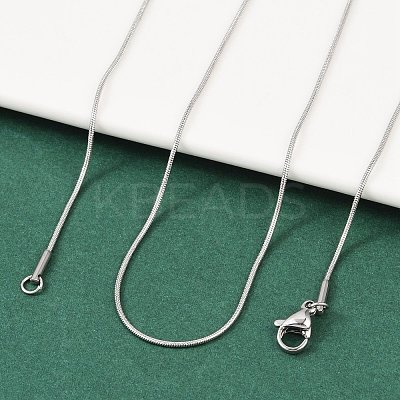 Tarnish Resistant Classic Plain 304 Stainless Steel Mens Womens Snake Chain Necklaces STAS-M174-018P-B-1
