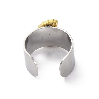 304 Stainless Steel Open Cuff Rings RJEW-K258-08GP-09-1