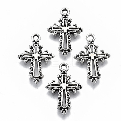 Tibetan Style Alloy Pendants X-TIBEP-N009-052AS-RS-1