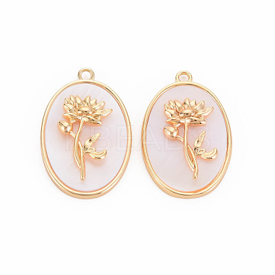 Brass Birth Floral Pendants KK-S364-287-1