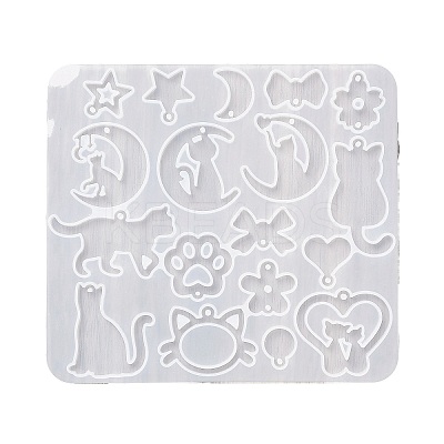 Kitten Earrings Pendants DIY Silicone Mold DIY-Q033-08C-1