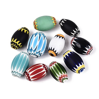 Handmade Millefiori Glass Barrel Beads LA-N002-30-1