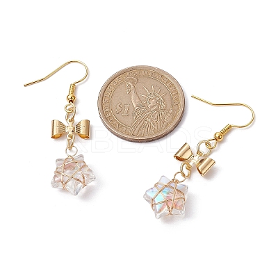 Glass Star Dangle Earrings EJEW-JE05548-05-1