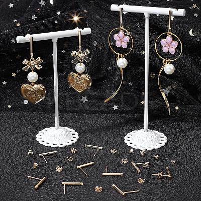 20Pcs Brass Round Bar Stud Earring Findings KK-BBC0004-93-1