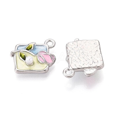 Rack Plating Alloy Enamel Pendants ENAM-N065-03P-1