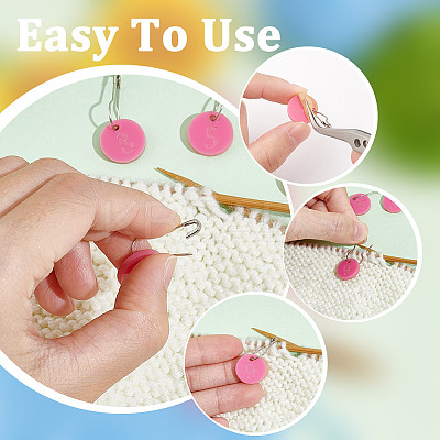 10Pcs 10 Style Number 0~9 Acrylic Charms Locking Stitch Markers HJEW-AB00651-1
