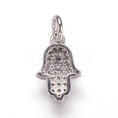 Brass Micro Pave Cubic Zirconia Charms Pendants ZIRC-K070-32P-1
