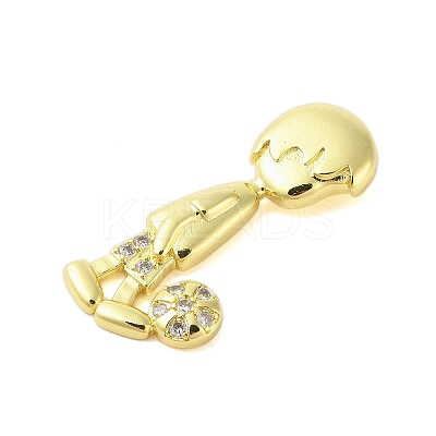 Rack Plating Brass Micro Pave Clear Cubic Zirconia Pendants KK-S380-40A-G-1