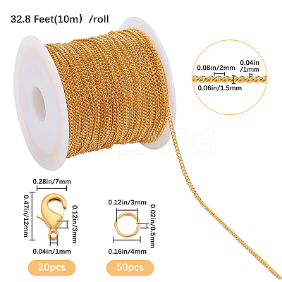 DIY Brass Curb Chains Bracelet Necklace Making Kit DIY-SP0001-11G-1