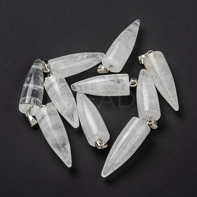 Natural Quartz Crystal Pointed Pendants G-D040-01P-B15-1