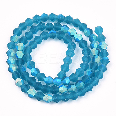 Imitate Austrian Crystal Bicone Frosted Glass Beads Strands EGLA-A039-T2mm-MB01-1