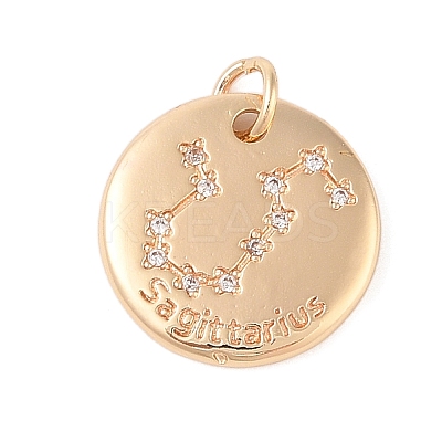Brass with Clear Cubic Zirconia Pendants KK-N256-24I-G-1
