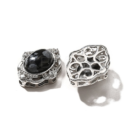 Natural Snowflake Obsidian Multi-Strand Links KK-M304-04P-18-1
