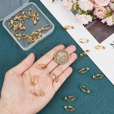 36Pcs Brass Clip-on Earring Converters Findings KK-SP0001-10G-1
