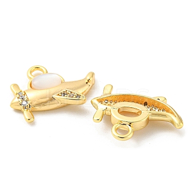 Brass Micro Pave Cubic Zirconia with Shell Pendants KK-Q809-15G-1