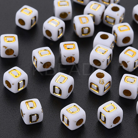 Opaque White Acrylic Beads MACR-Q242-010D-1