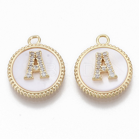 Brass Micro Pave Cubic Zirconia Pendants KK-T062-04A-NF-1
