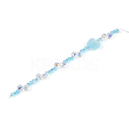Electroplate Glass and Acrylic Rhinestone Beads Strands MAK-T011-07C-1