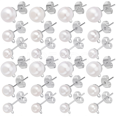 120Pcs 3 Size Iron Stud Earring Findings STAS-SP0001-51P-1