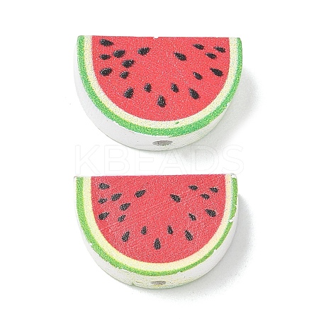 Summer Themed Printed Wood Beads WD-CBAA998-A02-1