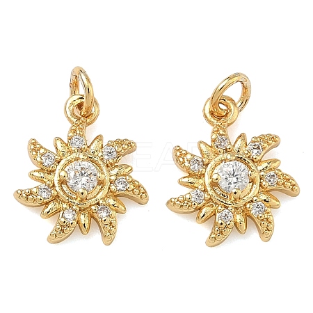 Brass Micro Pave Cubic Zirconia Pendants KK-A291-25B-G-1