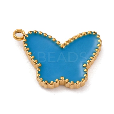 Ion Plating(IP) 304 Stainless Steel Enamel Pendants STAS-A102-01G-02-1