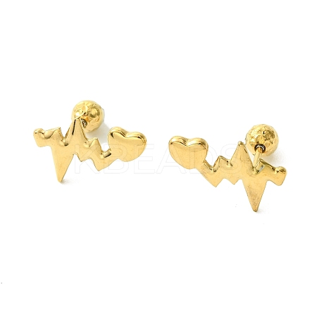 Ion Plating(IP) 304 Stainless Steel Ear Studs EJEW-Q801-04G-1