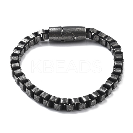 316 Surgical Stainless Steel Box Chain Bracelets with Magnetic Clasps BJEW-Q349-06B-03-1