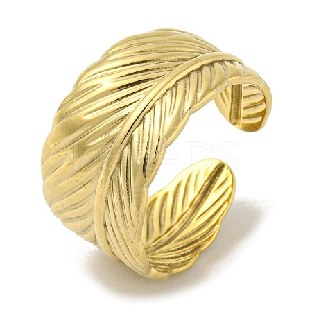 304 Stainless Steel Open Cuff Ring RJEW-C067-15G-1