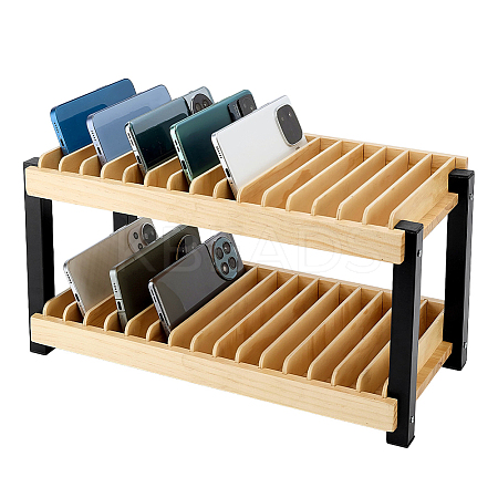 Pine Wood with Iron Mobile Phone Holders ODIS-WH0038-317-1