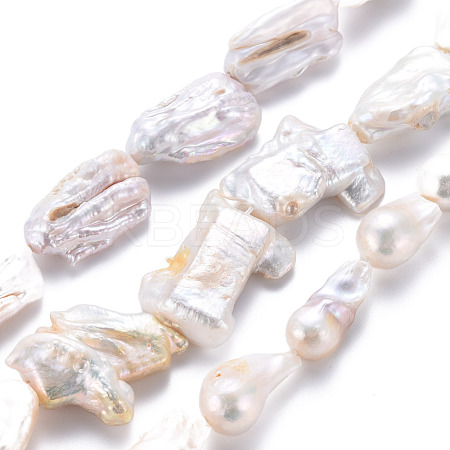 Natural Keshi Pearl Beads Strands PEAR-S021-207-1