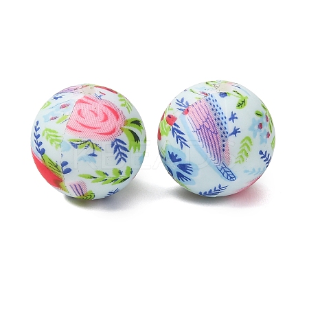 Food Grade Eco-Friendly Printed Silicone Beads SIL-A013-01A-29-1