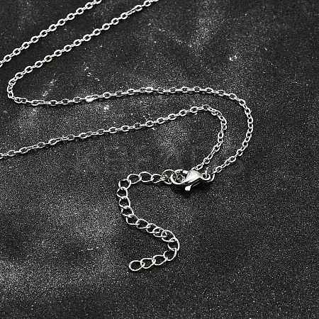 Non-Tarnish 304 Stainless Steel Cable Chain Necklace STAS-T040-PJ204-80-1