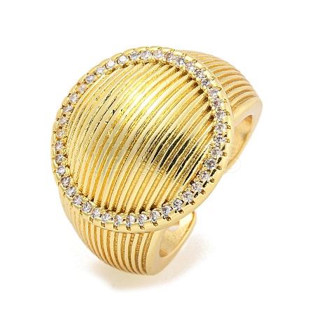 Clear Cubic Zirconia Wide Open Cuff Ring RJEW-L121-020G-1