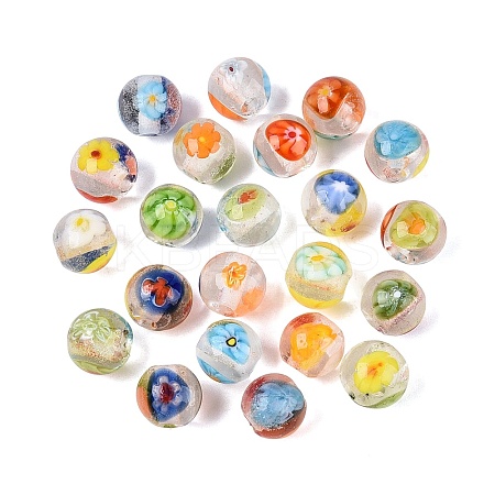 Handmade Millefiori Glass Round Beads LA-N001-01D-13MM-1