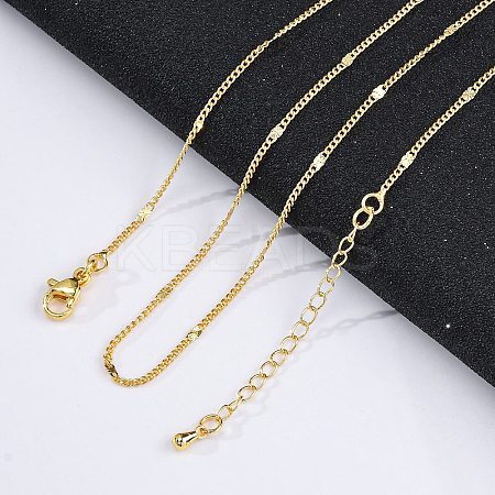 Brass Curb Chains Necklaces for Women NJEW-D302-06G-1