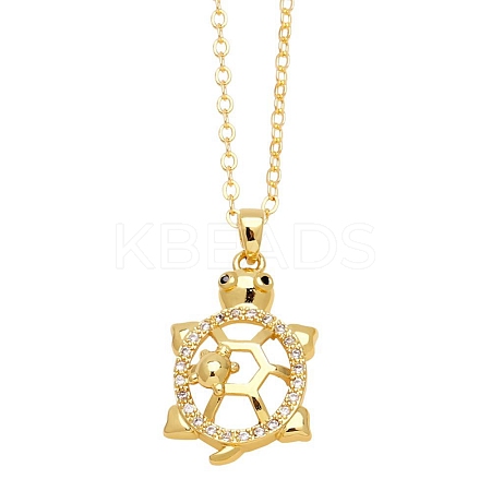 Brass Micro Pave Cubic Zirconia Pendant Necklaces for Women PW-WG59830-04-1