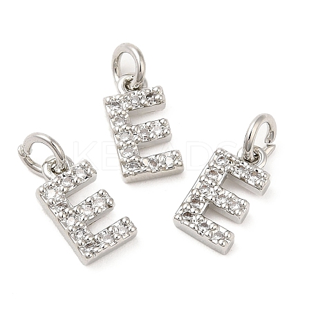 Brass Micro Pave Grade AAA Cubic Zirconia Charms ZIRC-P067-11P-E-NR-1