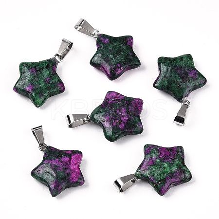 Star Dyed Natural Ruby in Zoisite Pendants X-G-Q367-19-1